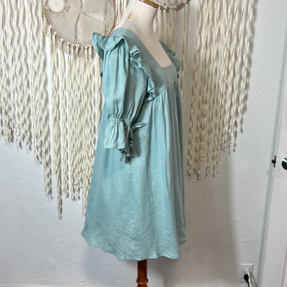 Spell Mint Green Ruffled Mini Dress - Picture 3 of 14